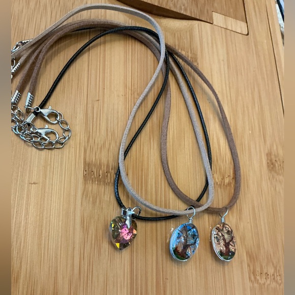 Set of Three Unique Pendant Necklaces, 21” - Picture 2 of 2